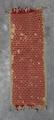 Wall Hanging of hand-woven linen, wool or hemp in a diamond pattern in red and tan