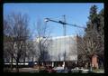 Oregon State University Library with construction crane in background, Corvallis, Oregon, circa 1970