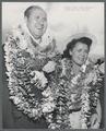 Representative Lowell Stockman with his wife, decorated in leis