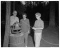 Ringing the bell at Camp Tamarack, May 1958