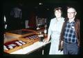 Mrs. Anderson and Mr. Anderson next to Women on Coins display at Salem Coin Show, Salem, Oregon, circa 1972