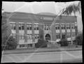 Front view of Pharmacy Building, April 1946