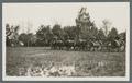 Horse-drawn caissons/limbers on campus, circa 1920