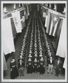 College chorus posing in the Memorial Union, 1957-1958