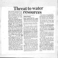 Threat to Water Resources