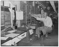 Lewis Douglas receives instruction at switchboard, August 10, 1950