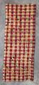 Table Runner of hand-dyed and hand-woven red and white check linen/wool