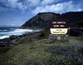 Cape Perpetua from the south with signage