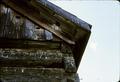 Corner of roof showing corner timbering and type of gable siding