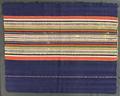 Textile Panel (used for skirts) of hand-woven striped cotton in dark blue with plain and patterned stripes