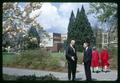 Dr. Roy Young, Dean of Research and Dr. David Nicodemus, Dean of Faculty in front of Home Economics Building, 1967