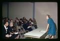 Betty Crooks leading organizational meeting, Oregon State University, Corvallis, Oregon, circa 1970