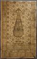 Wall Hanging of buff cotton with a elongated drop in the center with two exotic birds at top
