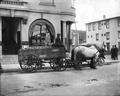 Farm wagon in front of Benton County National Bank