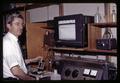 Frank Adams with analyzer, Oregon State University, Corvallis, Oregon, circa 1970