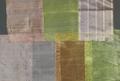 Textile samples of metallic gold and colored silk organdy - plain weave in various pale colors are sheer and shimmery
