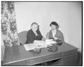 Masu Takeda, winner of Ava B. Milam Scholarship, with Vera Haskell Brandon, Dean of Home Economics, 1954