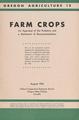 Oregon Agriculture: Farm Crops, August 1952