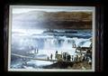 Painting of Native Americans fishing at Celilo Falls on Columbia River, Oregon, circa 1973