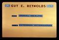 Dr. Guy E. Reynolds D.V.M. title slide, circa 1972