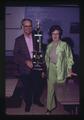 Fred Quick and Mrs. Quick with trophy, Mid Valley Coin Club, Corvallis, Oregon, 1974