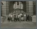The physical education club on the steps of the Women's Building, 1940