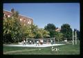 Poling Hall and Weatherford Hall with volleyball court in front, Oregon State University, Corvallis, Oregon, circa 1972