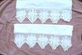 48 x 5 1/2 inch crocheted pillowcases, Alfa Wicklund, pre-1912