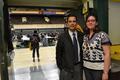 Jill Torres and Edward Olivos, principal of Buena Vista Elementary School in Eugene, Oregon