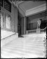 Interior stairwell in Lincoln High School, Portland. Statue of Lincoln above stairwell landing.