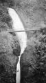 Columbia Gorge waterfall with footbridge