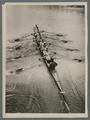 Oxford University varsity rowing crew on the Thames River before the Cambridge-Oxford meet, circa 1925