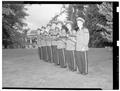 Students modeling new band uniforms, 1947