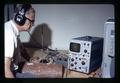 Julius Rudinsky recording bark beetle chirps, Oregon State University, Corvallis, Oregon, circa 1972