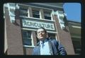 Wilson Foote in front of Agriculture Hall, Oregon State University, Corvallis, Oregon, 1975