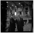 Nelson Rockefeller with President Jensen at Gill Coliseum during a visit to the OSU campus, April 17, 1964