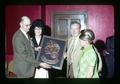 Morrie Robertson, Polly Robertson, Jim Barratt, and Mrs. Barratt at retirement party, Oregon State University, Corvallis, Oregon, circa 1973