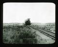 Train on first transcontinental line through prairies