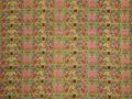 Textile yardage of "kinbob" brocade of metallic gold with colorful flowers