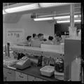 Visitors looking at lab equipment in Weniger Hall, Fall 1962