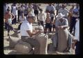 People sewing seed sacks, Dufur, Oregon, 1979