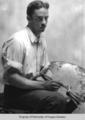 Frank Long, painter, muralist, Berea College, with palette