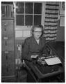 Unidentified member of the OSC News Bureau or Department of Journalism, 1956