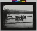 Smelt fleet on Cowlitz River. Men standing in boats with dip nets. (recto)