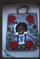 Beaded handbag, Indian maiden, artist Matilda Mitchell