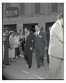 Vice-President Richard Nixon exiting Gill Coliseum following a speech