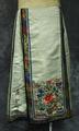 Skirt of ecru silk embroidered with flowers, lotus, butterflies, 8 Buddhist symbols, Taoist Immortals in satin stitch and Peking knot stitch