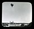 Balloon ascension with the exhibition buildings in the background