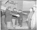 General William F. Dean arriving at the Corvallis airport, April 1954