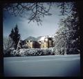 Education Hall covered in snow, Oregon State University, Corvallis, Oregon, circa 1965